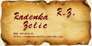Radenka Zelić vizit kartica